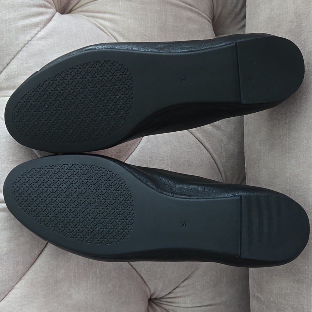 Tory Burch Everly Ballet Flats, Black Nappa Leather/Patent Leather, Size 5.5 - Picture 8 of 11